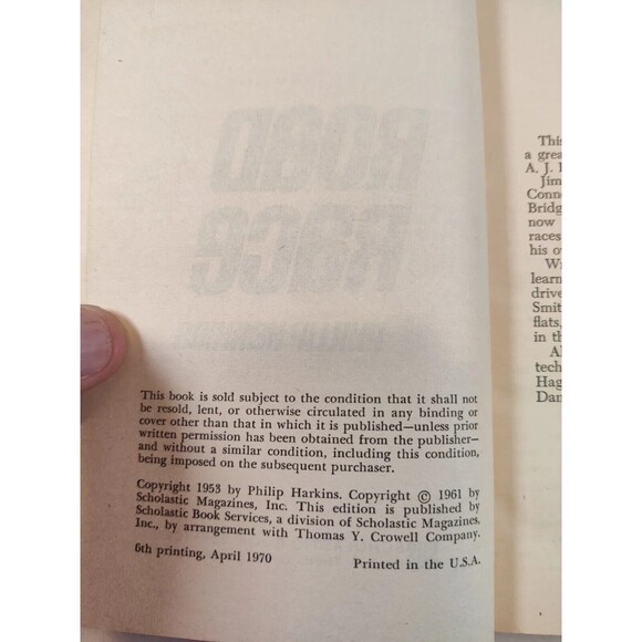 ROAD RACE BY PHILIP HAWKINS PAPERBACK-1970 Scholastic - Picture 9 of 11